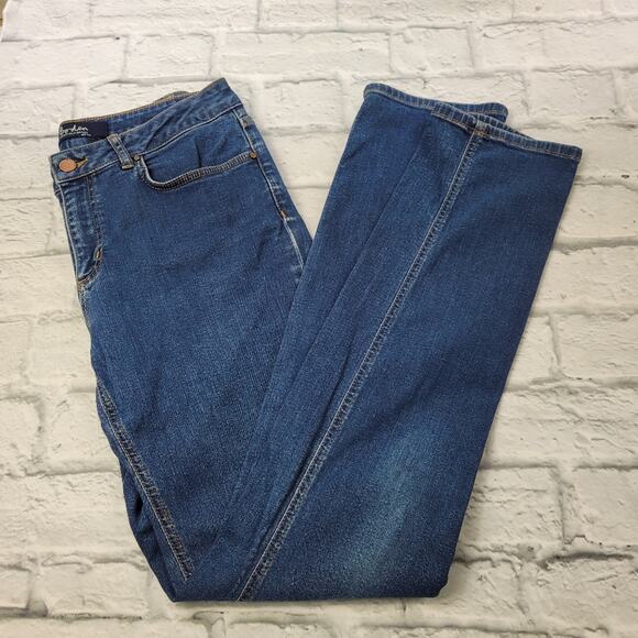 Boden British Women's Jeans The Trafalgar Straight Leg Dark Wash size 8L Long - Picture 2 of 13